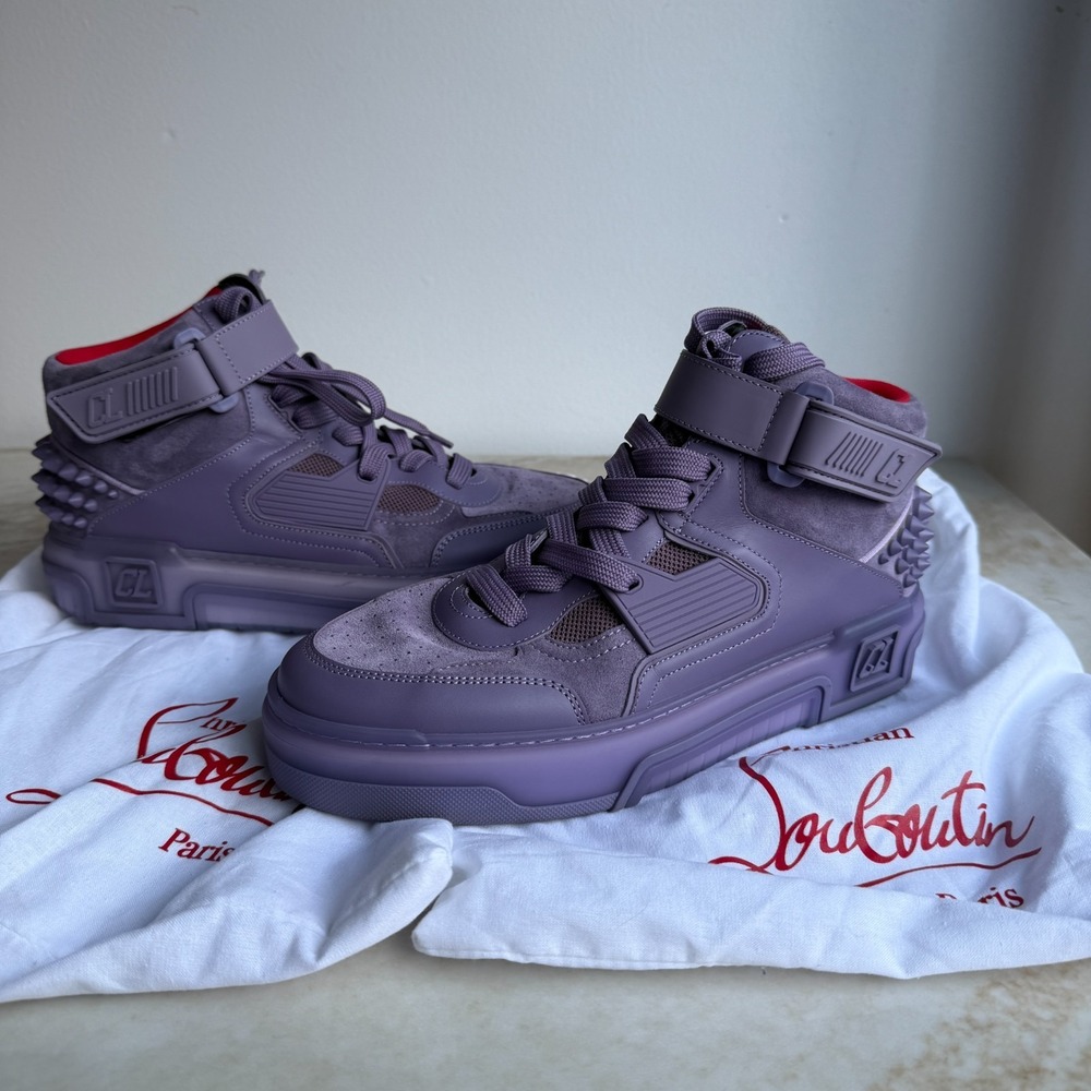 Christian Louboutin Astroloubi Mid-top Sneakers Purple Suede Leather EU-41 - Picture 2 of 16
